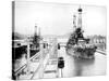 United States Men-Of-War Passing Through a Lock, Panama Canal, Panama, 1926-null-Stretched Canvas