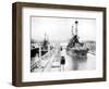 United States Men-Of-War Passing Through a Lock, Panama Canal, Panama, 1926-null-Framed Giclee Print
