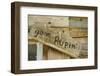 United States, Montana, Nye. Old 'Gone Ropin' Sign at Ranch (PR)-Jamie & Judy Wild-Framed Photographic Print