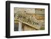 United States, Montana, Nye. Old 'Gone Ropin' Sign at Ranch (PR)-Jamie & Judy Wild-Framed Photographic Print