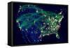 United States Network Map-NikoNomad-Framed Stretched Canvas
