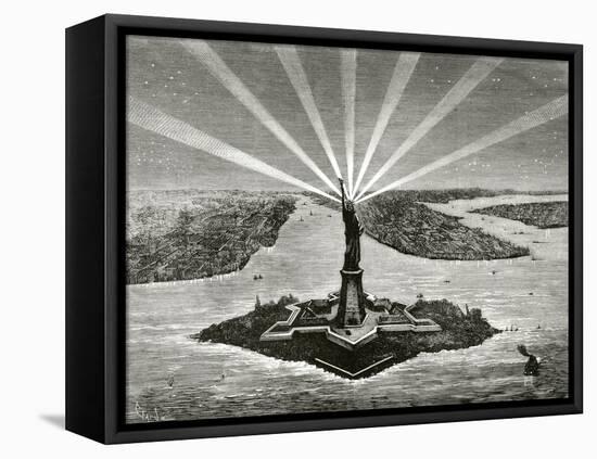 United States, New York, Statue of Liberty,-null-Framed Stretched Canvas