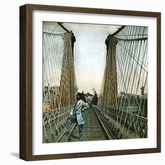 United States (Niagara), the Railroad Bridge-Leon, Levy et Fils-Framed Photographic Print