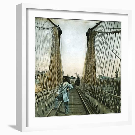 United States (Niagara), the Railroad Bridge-Leon, Levy et Fils-Framed Photographic Print