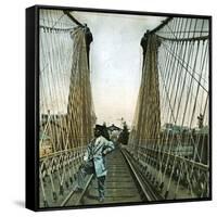 United States (Niagara), the Railroad Bridge-Leon, Levy et Fils-Framed Stretched Canvas