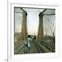 United States (Niagara), the Railroad Bridge-Leon, Levy et Fils-Framed Photographic Print