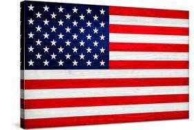 United States of America Flag Design with Wood Patterning - Flags of the World Series-Philippe Hugonnard-Stretched Canvas