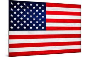 United States of America Flag Design with Wood Patterning - Flags of the World Series-Philippe Hugonnard-Mounted Art Print
