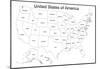 United States of America Map USA Coloring Art Poster Print-null-Mounted Poster