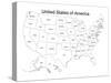 United States of America Map USA Coloring Art Poster Print-null-Stretched Canvas