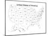 United States of America Map USA Coloring Art Poster Print-null-Mounted Poster