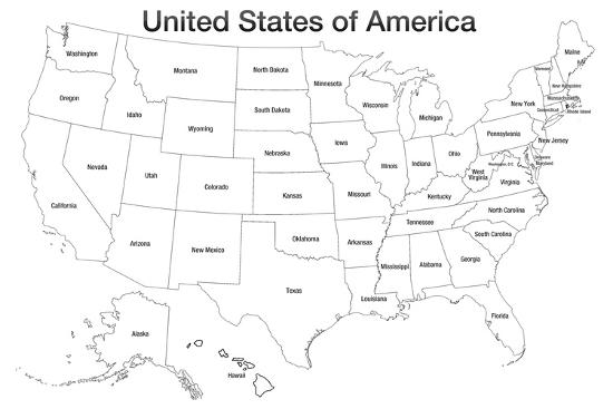 united states of america map usa coloring prints allposters com