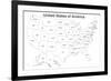 United States of America Map USA Coloring-null-Framed Art Print