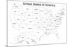 United States of America Map USA Coloring-null-Mounted Art Print