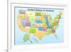 United States of America Map-null-Framed Art Print