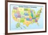 United States of America Map-null-Framed Art Print