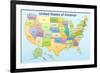 United States of America Map-null-Framed Art Print