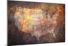 United States of America Map-Michael Tompsett-Mounted Art Print