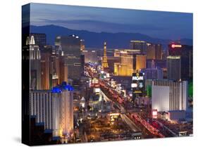 United States of America, Nevada, Las Vegas, Elevated Dusk View of the Hotels and Casinos Along the-Gavin Hellier-Stretched Canvas