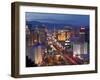 United States of America, Nevada, Las Vegas, Elevated Dusk View of the Hotels and Casinos Along the-Gavin Hellier-Framed Photographic Print