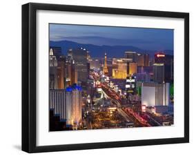 United States of America, Nevada, Las Vegas, Elevated Dusk View of the Hotels and Casinos Along the-Gavin Hellier-Framed Photographic Print