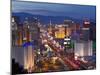 United States of America, Nevada, Las Vegas, Elevated Dusk View of the Hotels and Casinos Along the-Gavin Hellier-Mounted Photographic Print