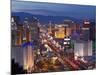 United States of America, Nevada, Las Vegas, Elevated Dusk View of the Hotels and Casinos Along the-Gavin Hellier-Mounted Photographic Print