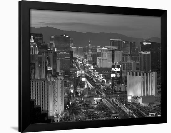 United States of America, Nevada, Las Vegas, Elevated Dusk View of the Hotels and Casinos Along the-Gavin Hellier-Framed Photographic Print