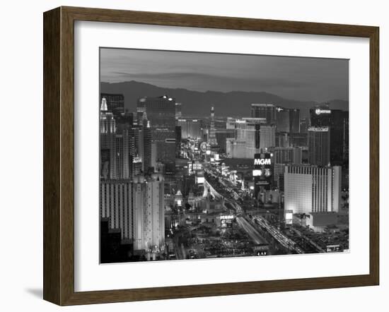 United States of America, Nevada, Las Vegas, Elevated Dusk View of the Hotels and Casinos Along the-Gavin Hellier-Framed Photographic Print