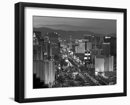 United States of America, Nevada, Las Vegas, Elevated Dusk View of the Hotels and Casinos Along the-Gavin Hellier-Framed Photographic Print