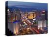 United States of America, Nevada, Las Vegas, Elevated Dusk View of the Hotels and Casinos Along the-Gavin Hellier-Stretched Canvas