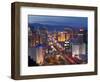 United States of America, Nevada, Las Vegas, Elevated Dusk View of the Hotels and Casinos Along the-Gavin Hellier-Framed Photographic Print