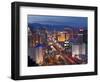 United States of America, Nevada, Las Vegas, Elevated Dusk View of the Hotels and Casinos Along the-Gavin Hellier-Framed Photographic Print