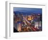 United States of America, Nevada, Las Vegas, Elevated Dusk View of the Hotels and Casinos Along the-Gavin Hellier-Framed Photographic Print