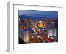 United States of America, Nevada, Las Vegas, Elevated Dusk View of the Hotels and Casinos Along the-Gavin Hellier-Framed Photographic Print