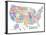 United States of America Stylized Text Map Colorful-null-Stretched Canvas