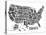 United States of America Stylized Text Map-null-Stretched Canvas
