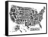 United States of America Stylized Text Map-null-Framed Stretched Canvas