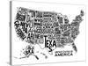 United States of America Stylized Text Map-null-Stretched Canvas