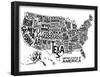 United States of America Stylized Text Map-null-Framed Poster