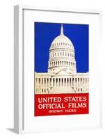 United States Official Films Shown Here-U.S. Gov't-Framed Art Print