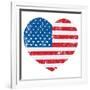 United States On America Retro Heart Flag-RedKoala-Framed Art Print