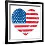 United States On America Retro Heart Flag-RedKoala-Framed Art Print