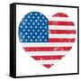 United States On America Retro Heart Flag-RedKoala-Framed Stretched Canvas