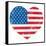 United States On America Retro Heart Flag-RedKoala-Framed Stretched Canvas