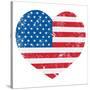 United States On America Retro Heart Flag-RedKoala-Stretched Canvas