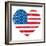 United States On America Retro Heart Flag-RedKoala-Framed Art Print