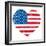 United States On America Retro Heart Flag-RedKoala-Framed Art Print