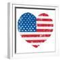 United States On America Retro Heart Flag-RedKoala-Framed Art Print