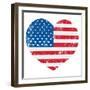 United States On America Retro Heart Flag-RedKoala-Framed Premium Giclee Print